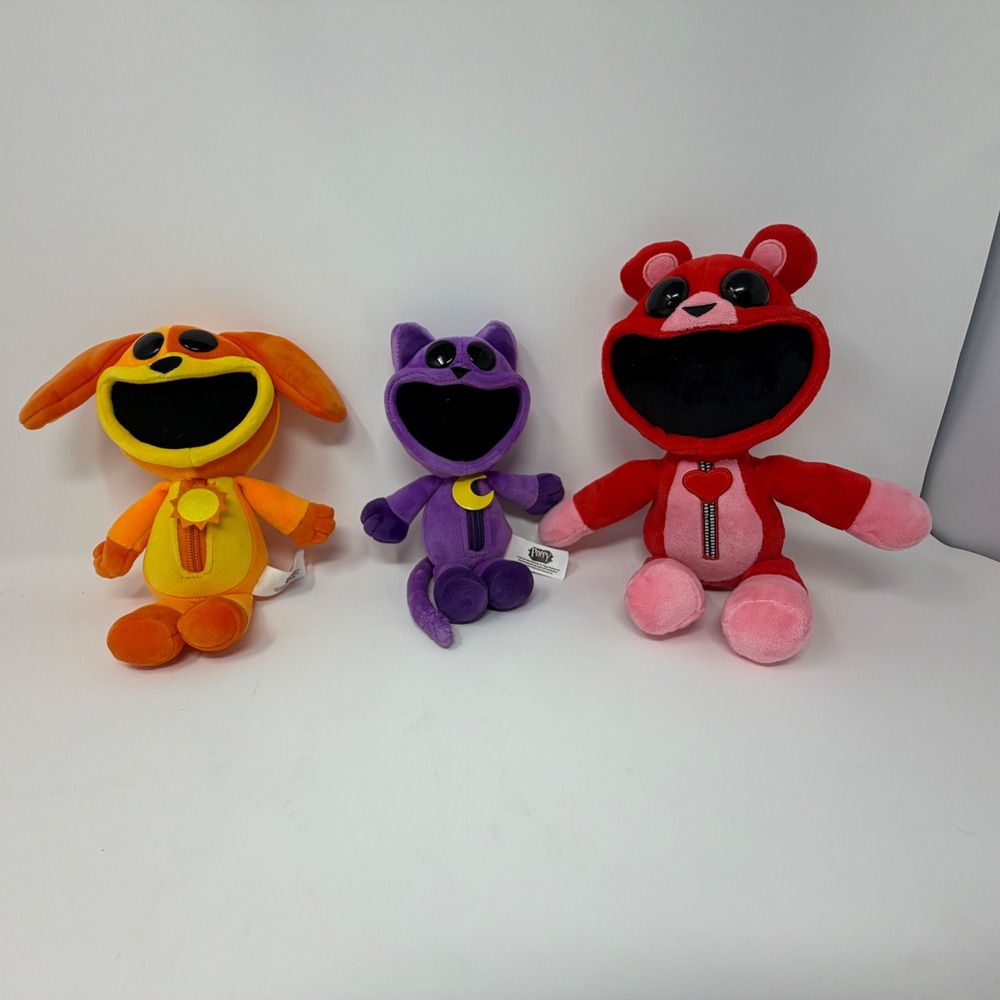 Poppy Playtime Smiling Critters Plush Lot CatNap DogDay Bobby BearHug 8in 3pc